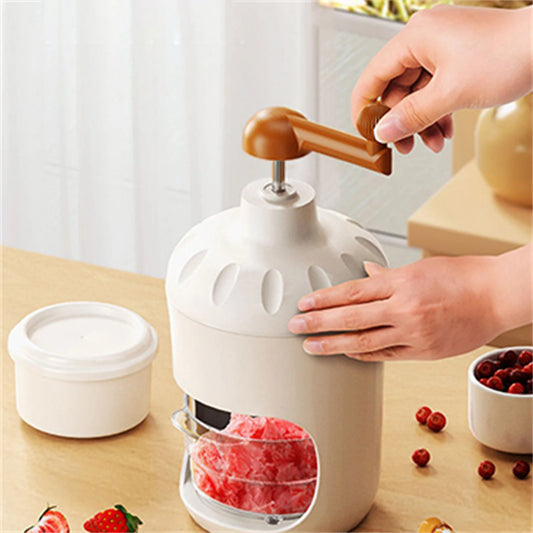 Manual Shaved Ice Crusher Mini Hand Crank Ice Crushing Machine DIY Snowcones Ice Cream Tool for Kitchen Restaurant