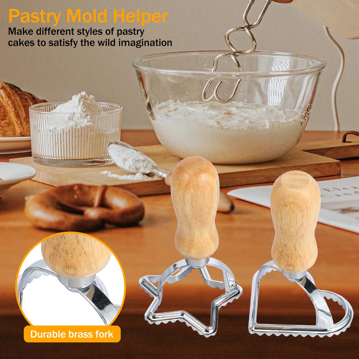 5 件套 Ravioli Cutter Stamp Mold Set Aluminum Alloy Ravioli Pasta Cutter with Roller Wheel Set Ravioli Maker Cutter