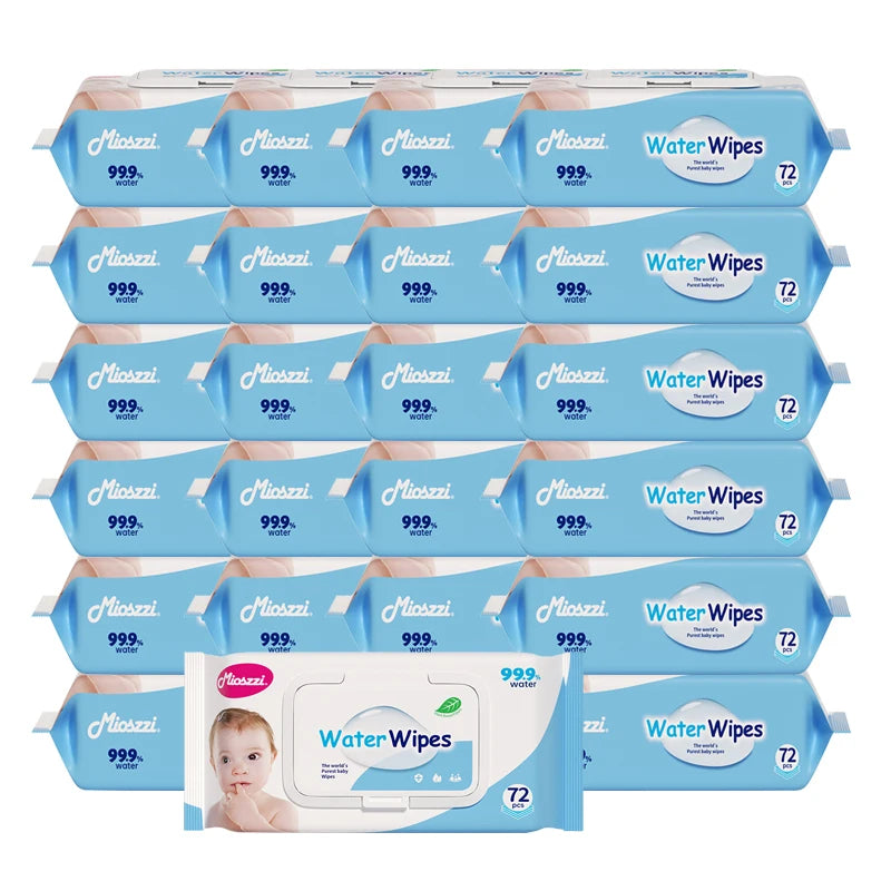 72pcs Mioszzi Baby Wet Wipes Biodegradable Pure Water