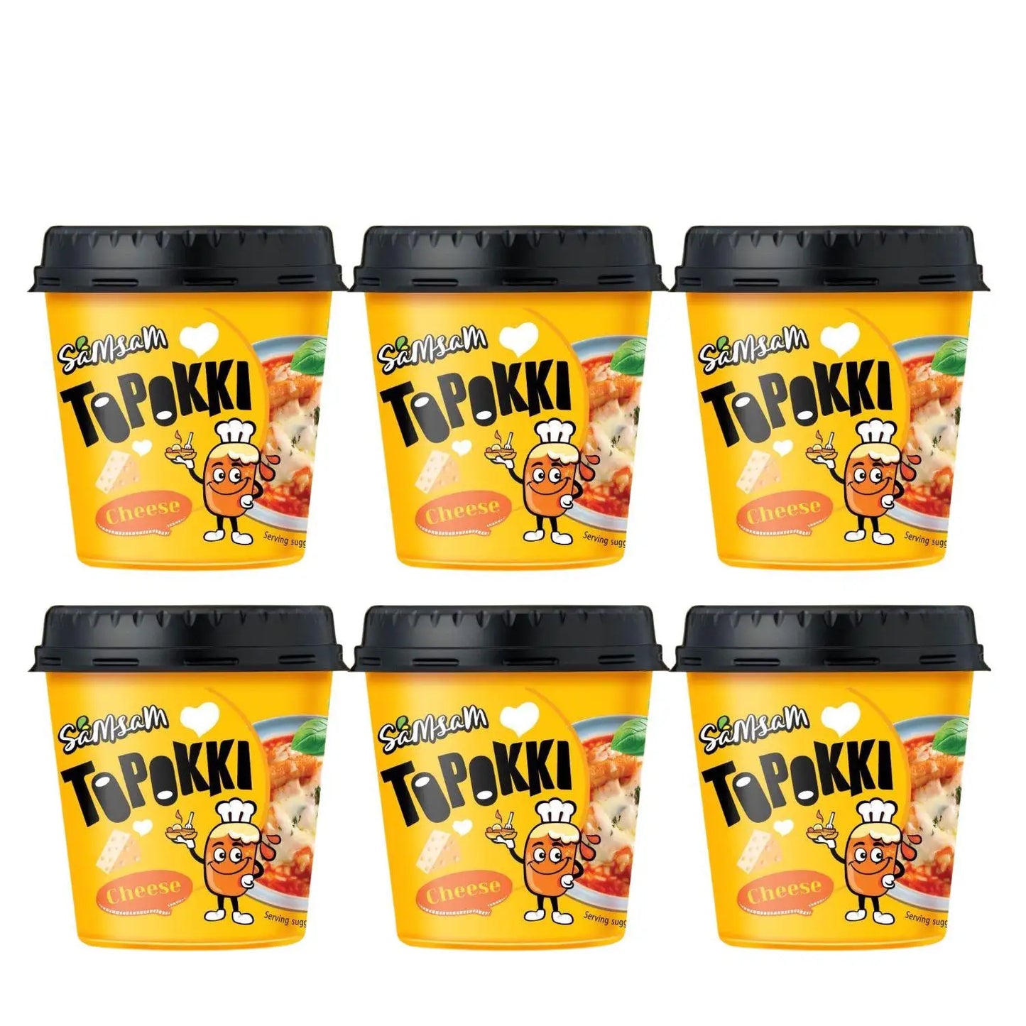 Samsam ,  Korean Toppokki Rice Cake （Pack of 6 cup）