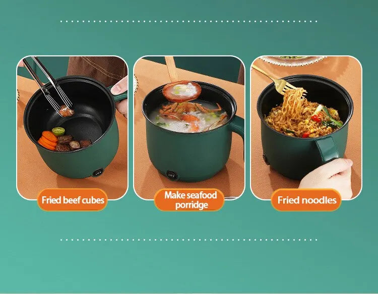 1.5L Mini Multifunctional Rice Cooker Home Cooking Pot Non-Stick Safety Material Electric Stockpot Utility Pan for Kitchen