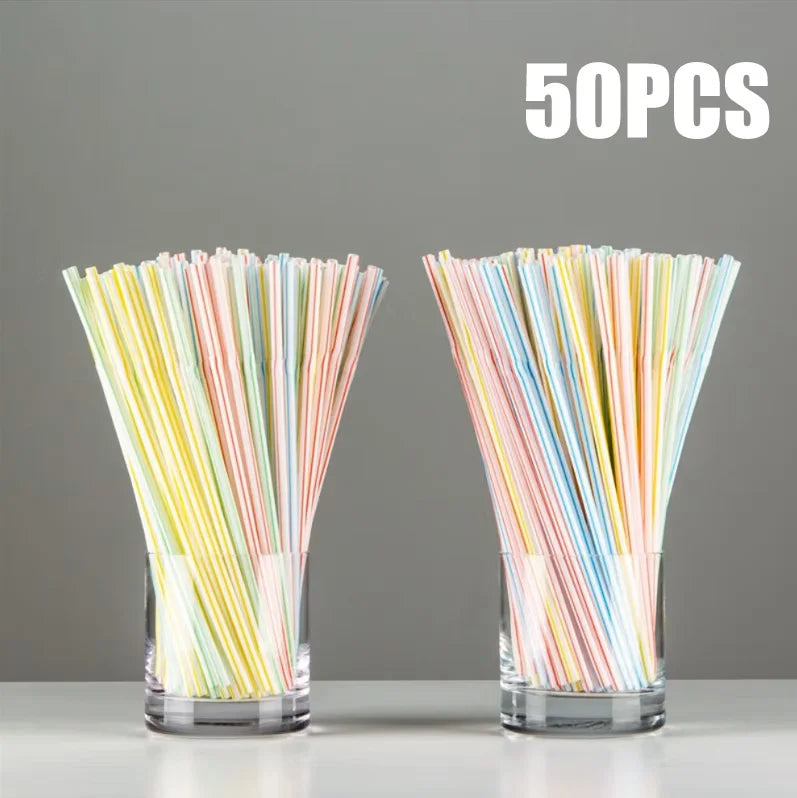 50-1000Pcs Multicolor Colorful Straws for Wedding Party Supplies Beverage Kitchen Straw Cocktail Drinking Straws