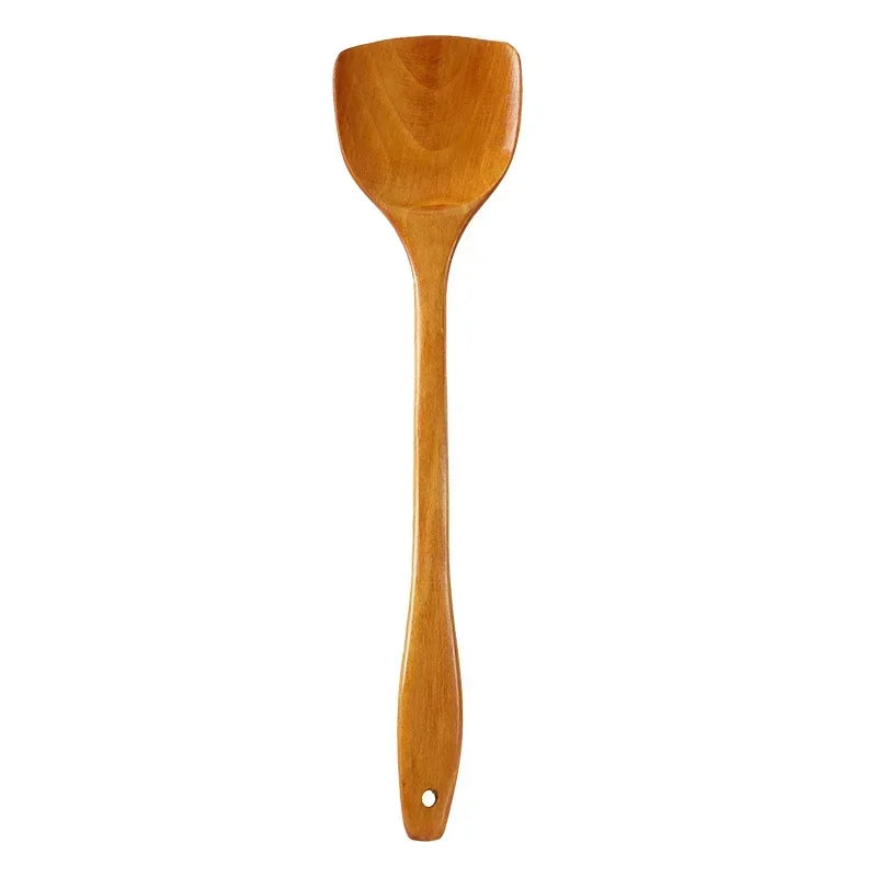 Bamboo Wood Spatula 39cm Long Handle Wooden Spatula Non-stick Pan Does Not Hurt The Pot Household Kitchen Cooking Spatula