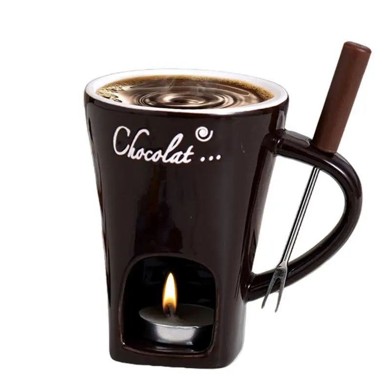 200ml Chocolate Fondue Mug Melting Cups Hot Pot Ceramic Melted Cups Butter Warmer Heating Tea Light Melt Pot For Candy Chocolate