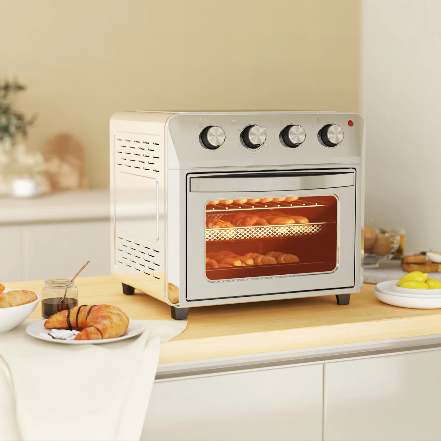 HOMCOM 24L Air Fryer Oven, Small Electric Oven, Grill, Roast, Bake, 1600W