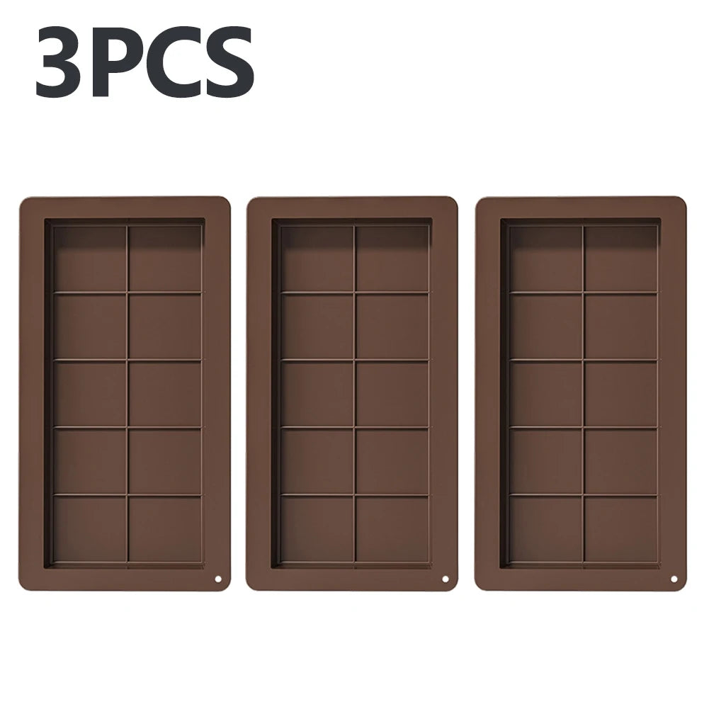 10 Grids Silicone Molding Chocolate Bar Mold Non-Stick Reusable Kitchen Deep Chocolate Mold Multipurpose Large Candy Molds