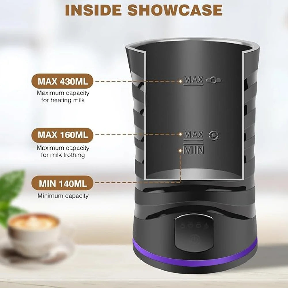 BRIEFNESS 4 in 1 Hot&Cold 2000W Electric Automatic Milk Frother Maker Steamer Frother Machine,600ml Foamer for Milk Latte Coffee