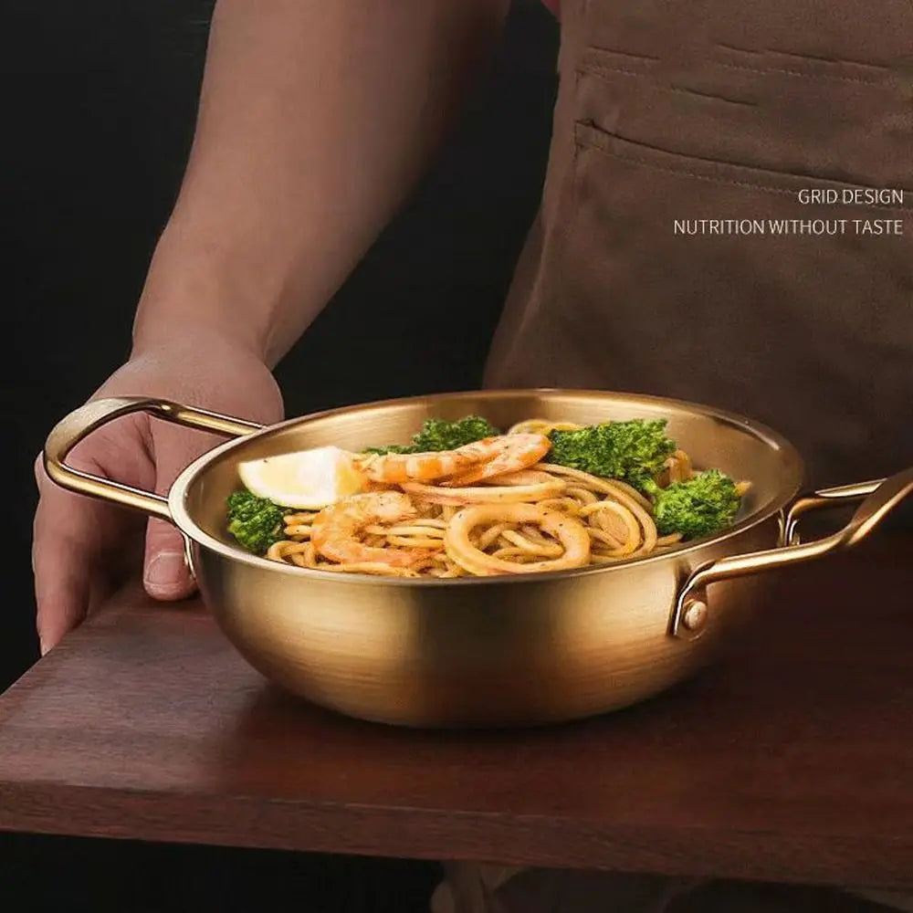 Stainless Steel Seafood Rice Pot Dry Pots with Handle Home Cooking Paella Pan Picnic Snack Plates Cookware Saucepan for Kitchen