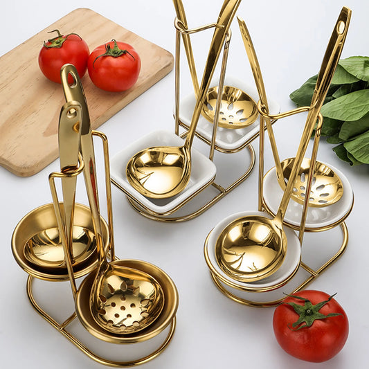 Slotted Spoon Portable Whisk Vertical Multifunctional Spoon Rest Holder for Hotpot Restaurant Counter Household Kitchen Utensil