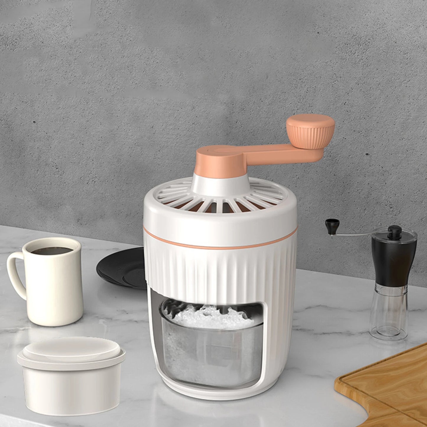 Manual Shaved Ice Crusher Mini Hand Crank Ice Crushing Machine DIY Snowcones Ice Cream Tool for Kitchen Restaurant