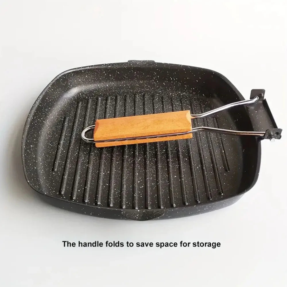 Nonstick Grilling Pan for Stove Tops, Square Grill Pan for Indoor Cooking, Versatile Griddle, Induction Steak Pan
