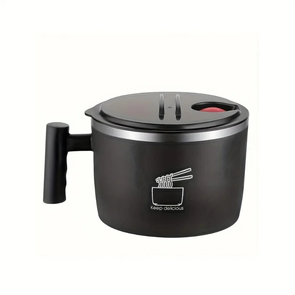 1000 ml Stainless Steel Noodle Bowl with Lid & Handle Ramen Bowl Instant Bowl for Outdoor Activity Picnic Office home