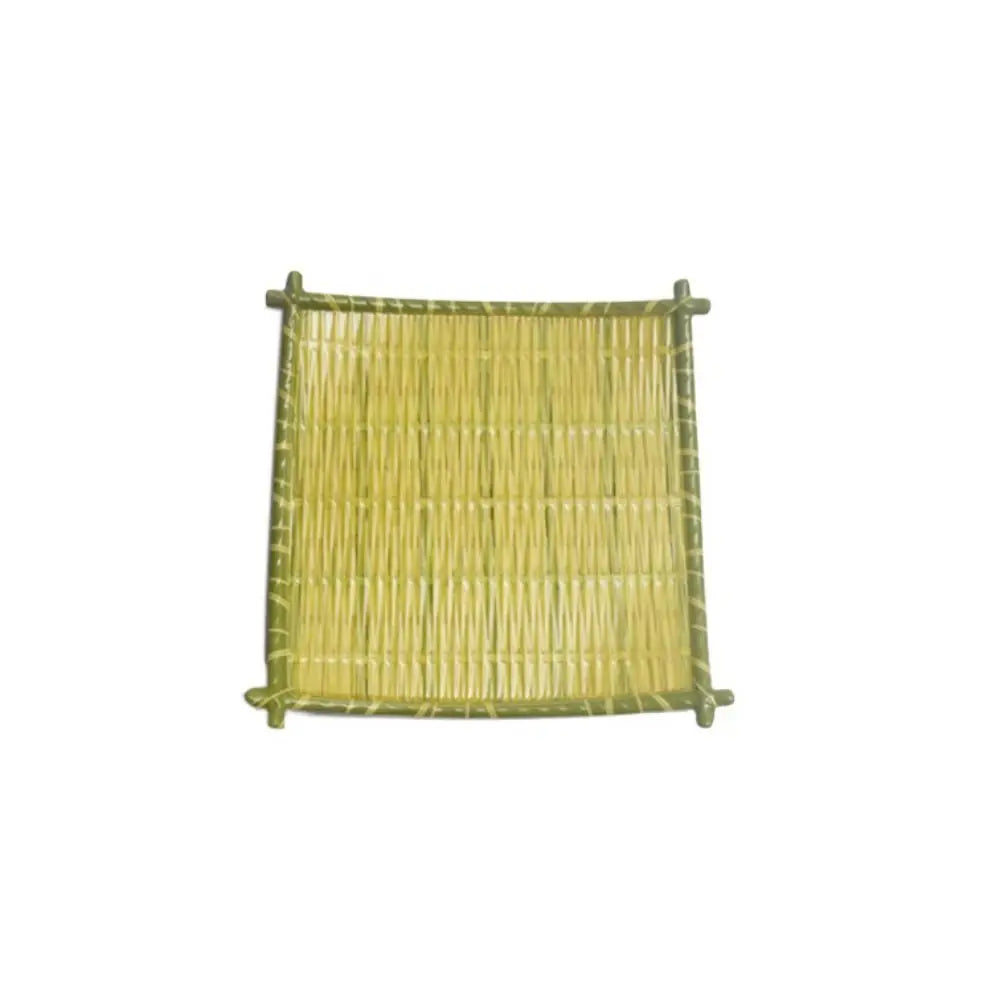 Creative Imitation Bamboo Weaving Hot Pot Vegetable Plate Melamine Multiple Styles Barbecue Plate Green Serving Plate Restaurant