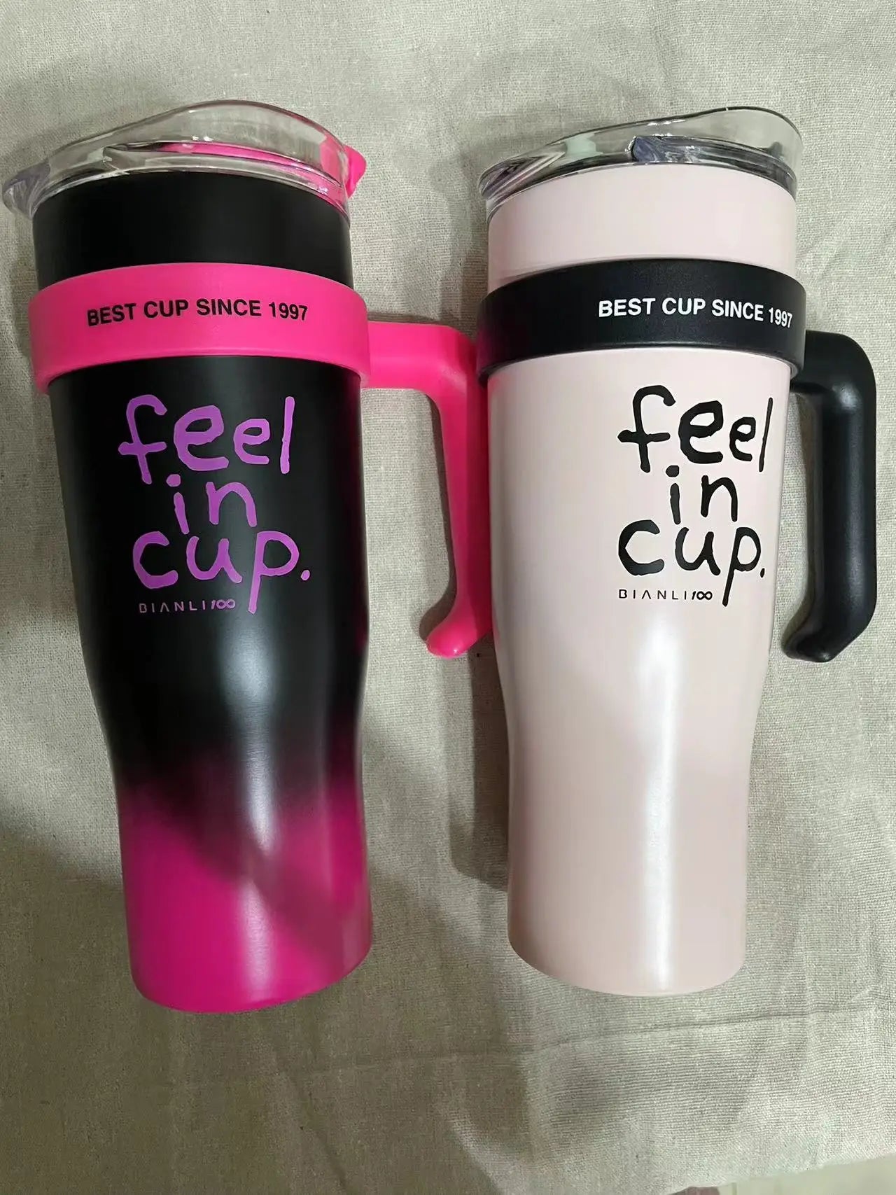 1200ml Ice Cup High quality Thermos cup with straw and handle Large capacity double cup heat preservation