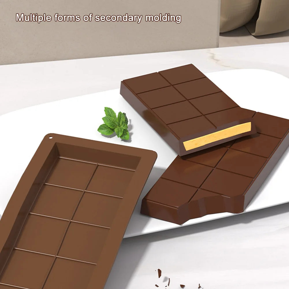 10 Grids Silicone Molding Chocolate Bar Mold Non-Stick Reusable Kitchen Deep Chocolate Mold Multipurpose Large Candy Molds