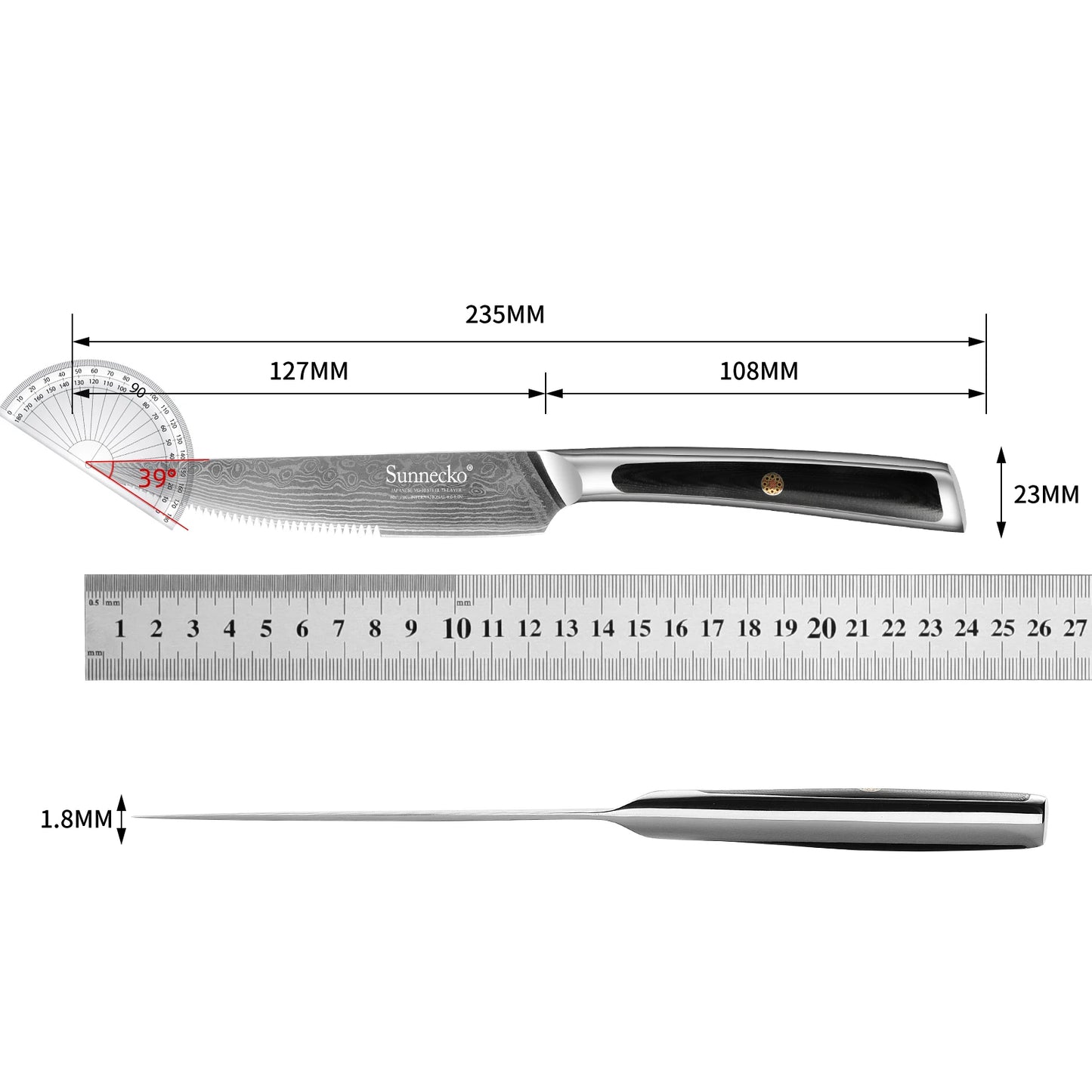 Sunnecko Forks and Steak Knives Set 73 Layers VG10 Damascus Steel Table Meat Slicing Knife Ultra Sharp Tableware Cutlery Tools