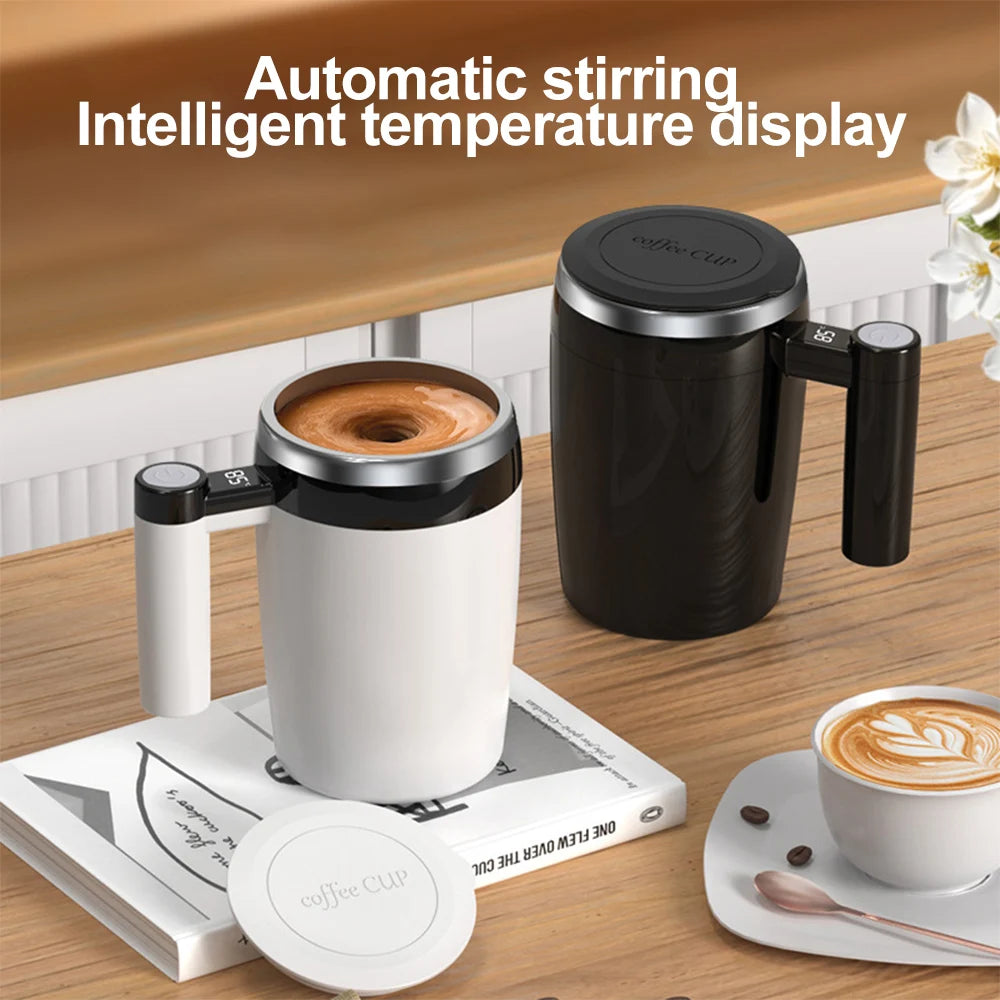 Automatic Self Stirring Mug Rechargeable Magnetic Coffee Mug Waterproof Mixing Cup for Milk/Coffee for Office/Travel Best Gift