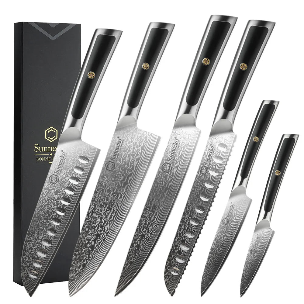Sunnecko Damascus Chef's Knives High Carbon VG10 Steel Kitchen Design Knife Tools Ultra Sharp Vegetable Fruit Meat Cutting Knife