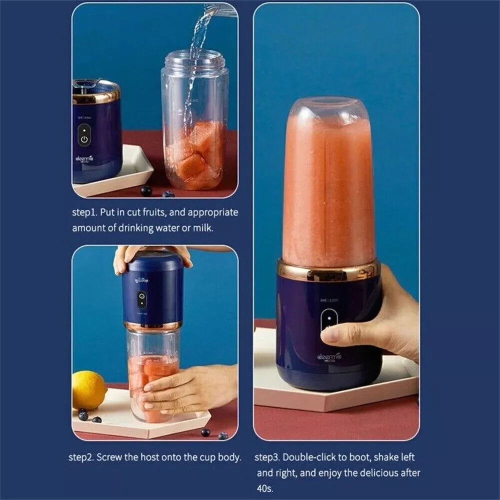 400ml 40W Juice cup Double Cup Multifunction Usb Fruit Mixe Juice Extractor Portable juicing cup/six knive double cup with cover
