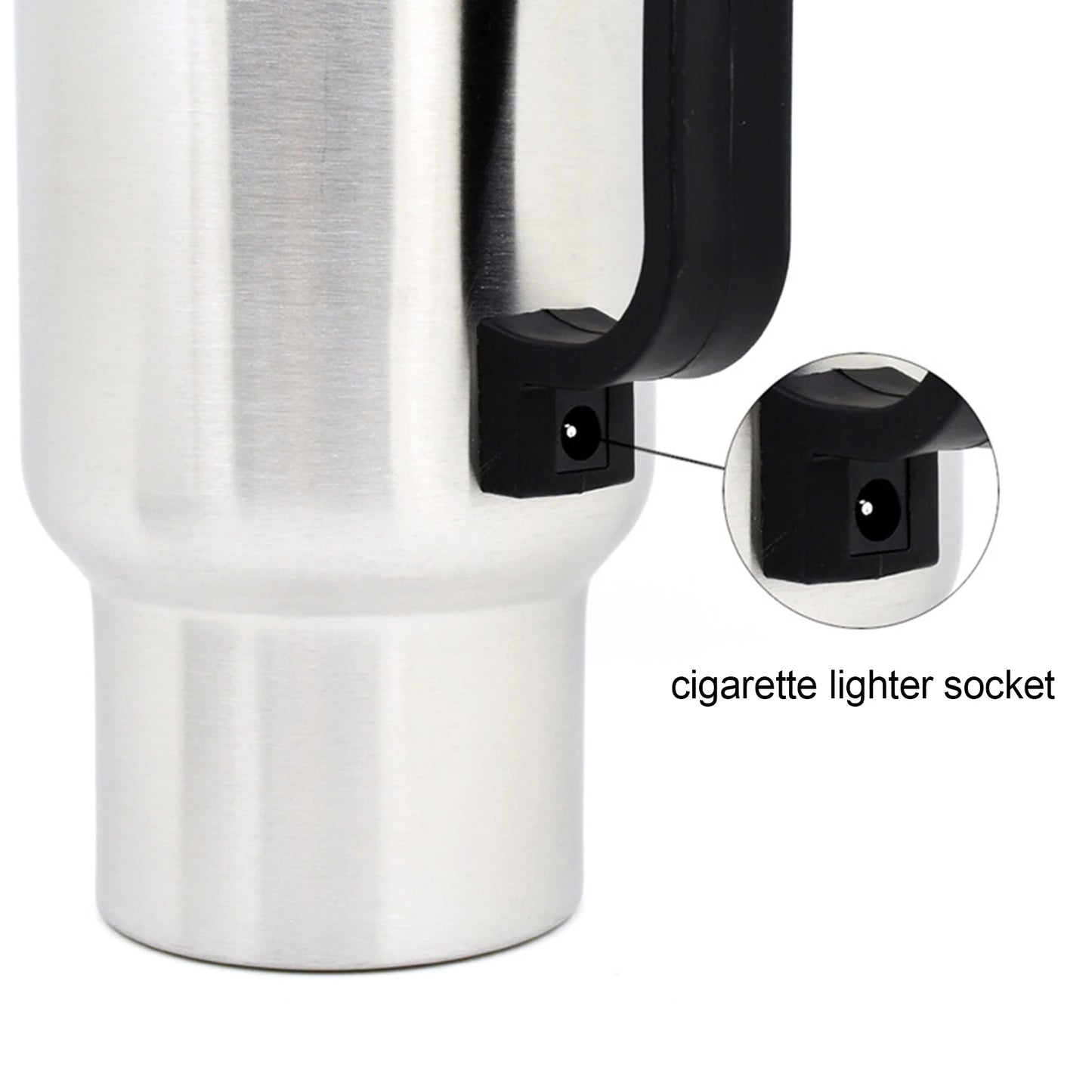 Car Electric Kettle Stainless Steel In-car Kettle Travel Thermoses Heating Water Bottle Heating Cup with Indicator Light Powered