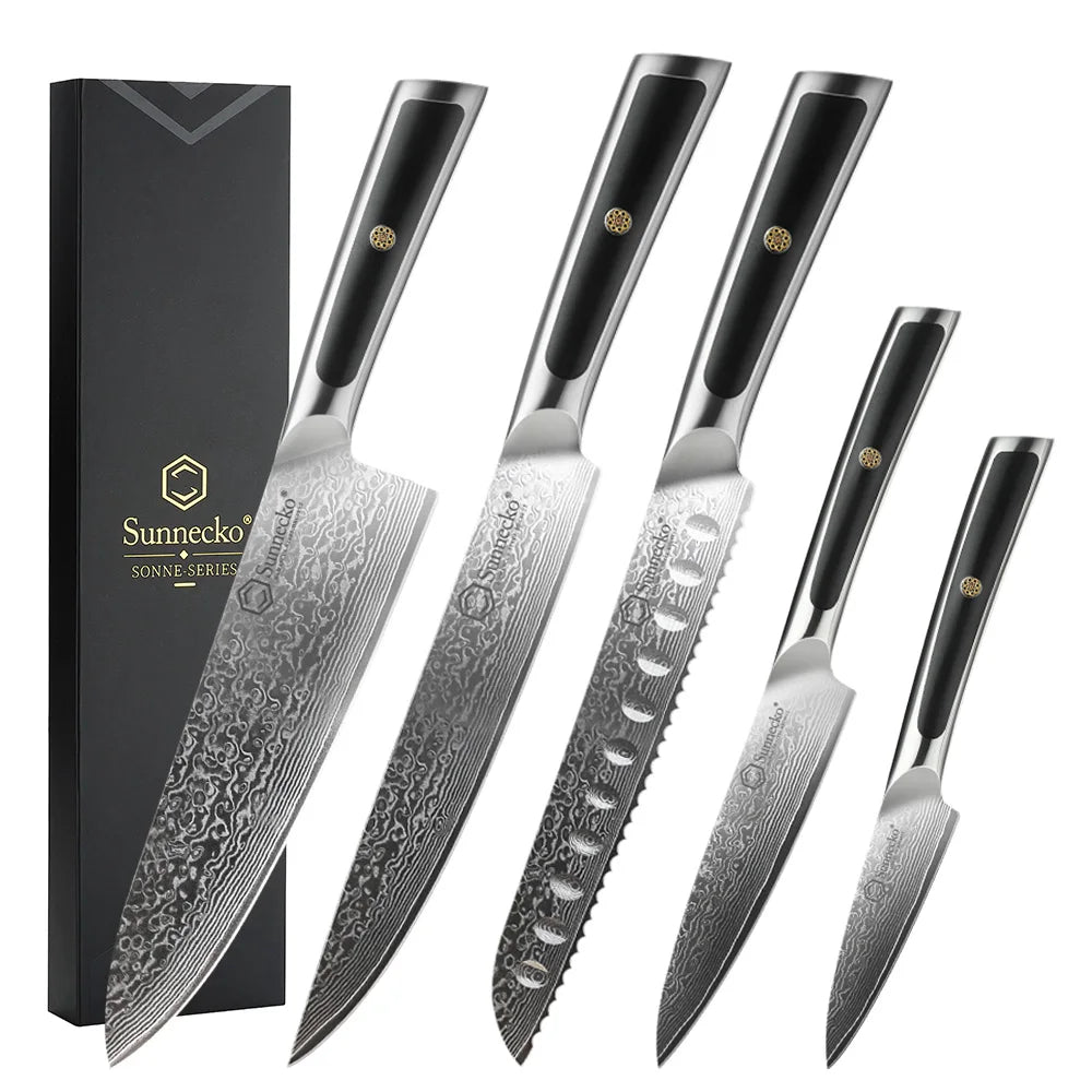 Sunnecko Damascus Chef's Knives High Carbon VG10 Steel Kitchen Design Knife Tools Ultra Sharp Vegetable Fruit Meat Cutting Knife