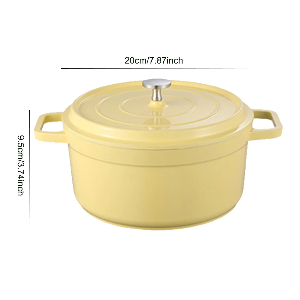 Enameled Cast Aluminum Dutch Oven with Lid Mini Cast Aluminum Pot Casserole Dutch Oven Cast Aluminum Pot Home Kitchen Utensils