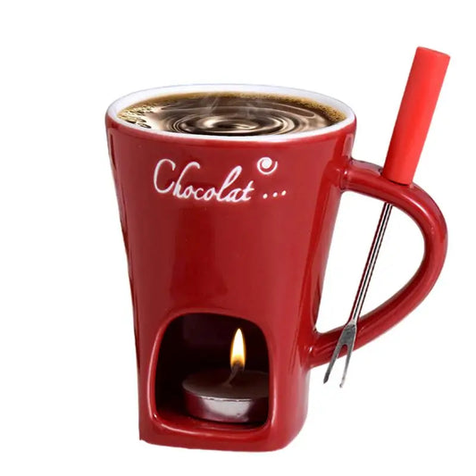 200ml Chocolate Fondue Mug Melting Cups Hot Pot Ceramic Melted Cups Butter Warmer Heating Tea Light Melt Pot For Candy Chocolate