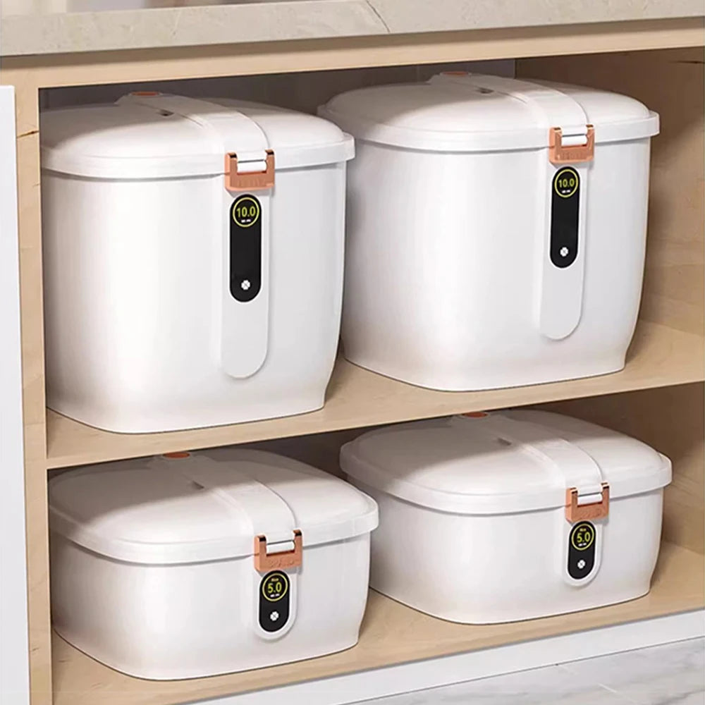 Rice Container Insect Proof Moisture Proof Rice Box Grain Sealed Jar Kitchen Container Rice Storage Box 5/10kg of Rice Bucket