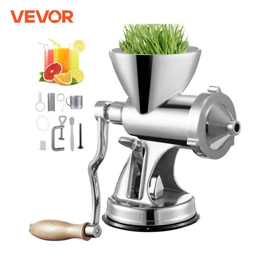 VEVOR Manual Stainless Steel Wheatgrass Juicer Extractor Home Auger Slow Squeezer Vegetable Orange Juice Press Portable Blender