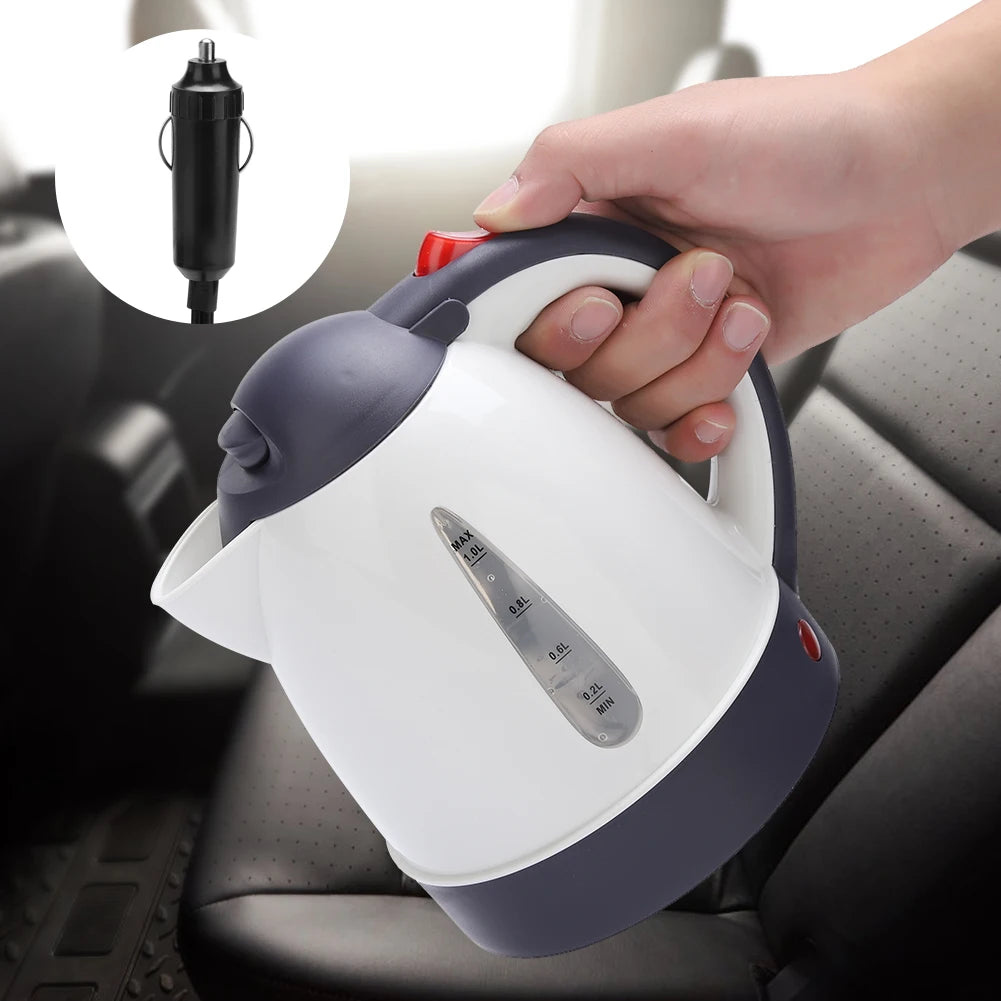 12v 24v Vehicle Truck Hot Kettle Car Electric Kettle 1000ml Large Capacity Portable Travel Water Boiler Coffee Heated Tea Pot
