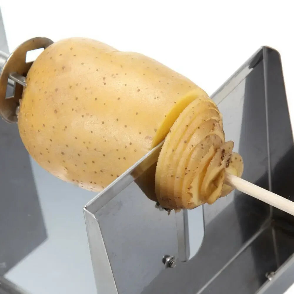 Stainless Steel Spiral Potato Potato Chips Maker Cutter Fruit Slice Kitchen Home Hand-cranked Clipping Apple Slicer