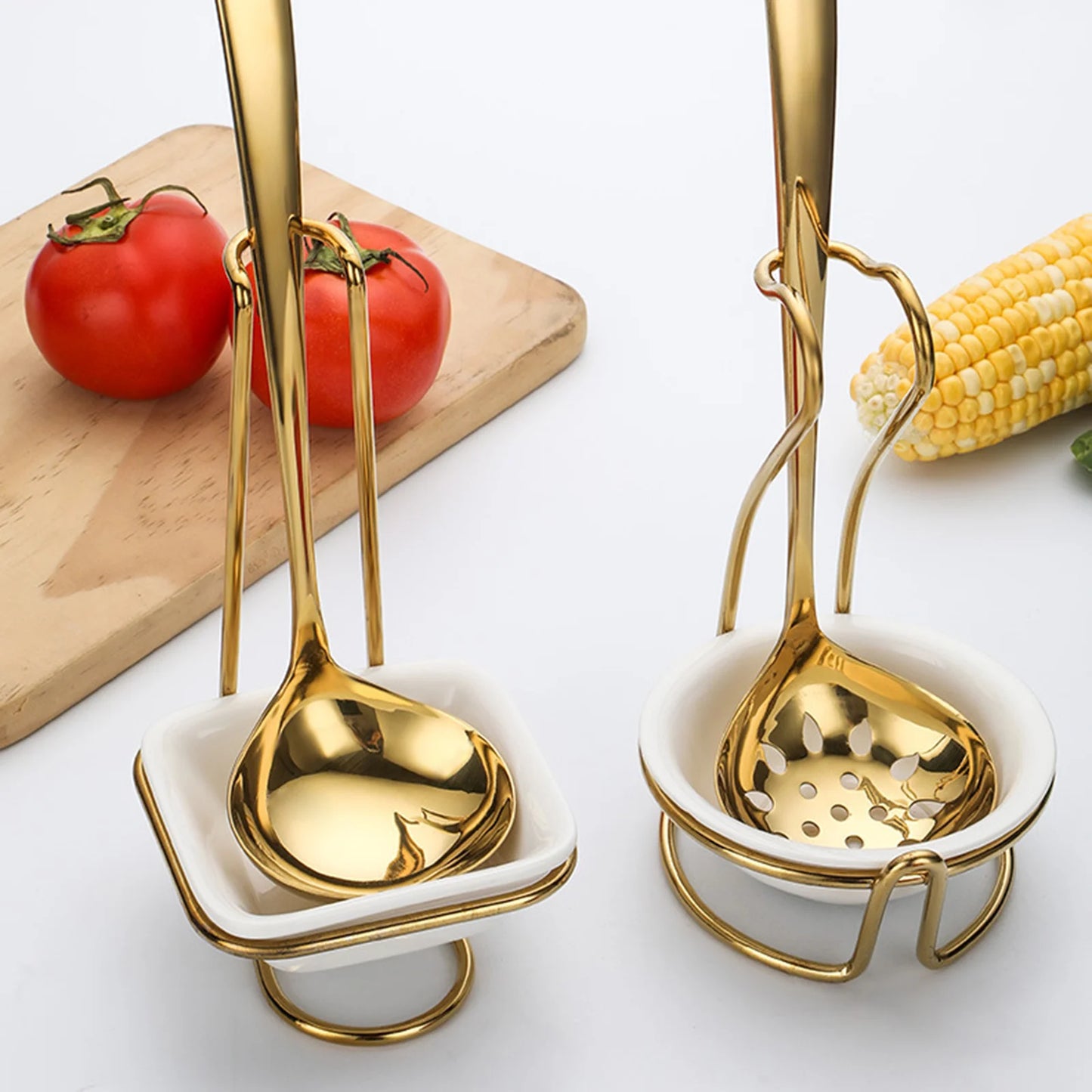 Slotted Spoon Portable Whisk Vertical Multifunctional Spoon Rest Holder for Hotpot Restaurant Counter Household Kitchen Utensil