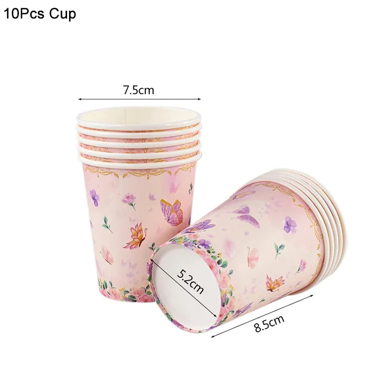 Disposable Tableware Set Paper Plates Cup Tablecloth Girls  Birthday Party Decoration Supplies Baby Shower Masha y oso Moana