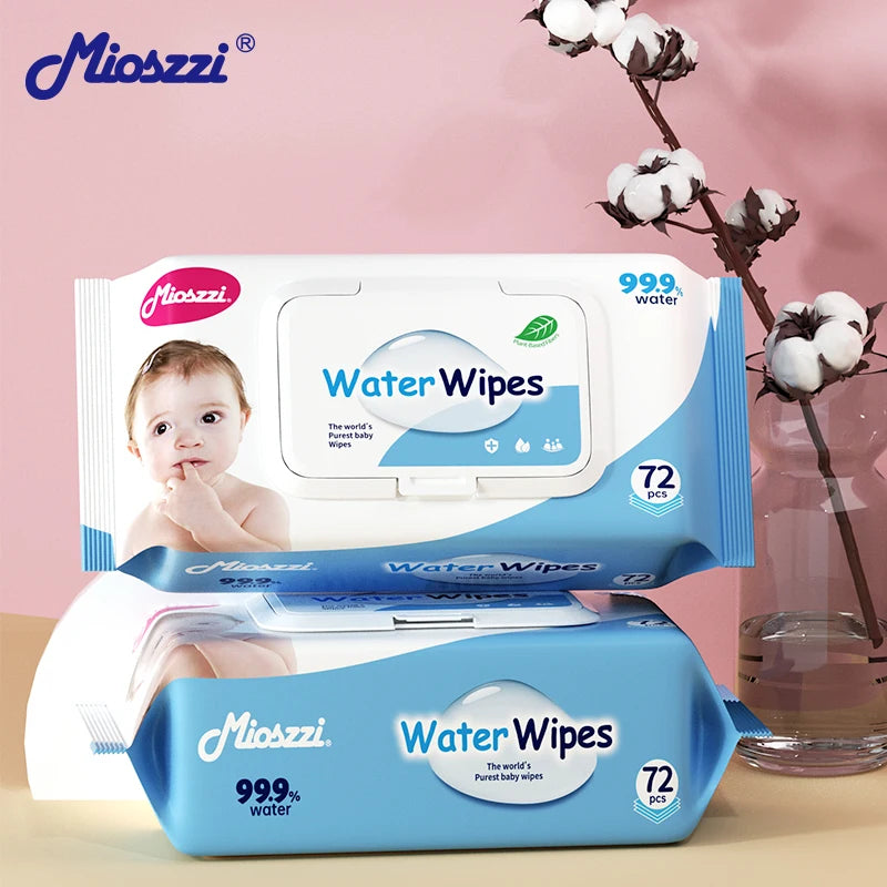 72pcs Mioszzi Baby Wet Wipes Biodegradable Pure Water