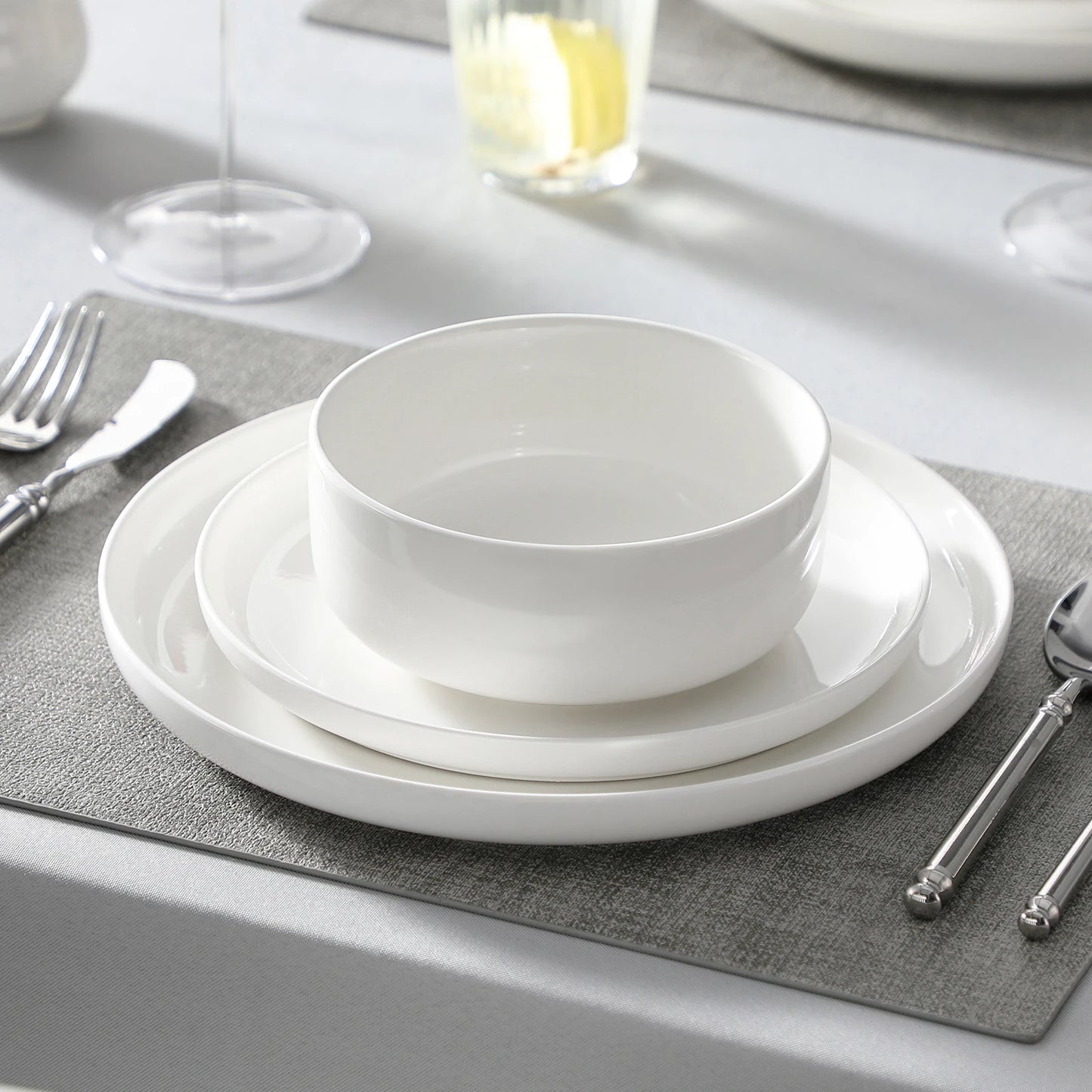 MALACASA 18/36-Piece Ceramic Plate Porcelain Dinnerware Set with 6/12 Pcs Dinner/Dessert Plates,Bowl Tableware Set for 6/12