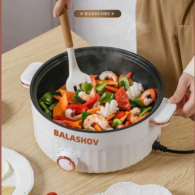 Electric Cooker Dormitory Multi Cooker Household for Hot Pot Cooking and Frying and Double Layer Soup Heater Pot Fry EU /US Plug