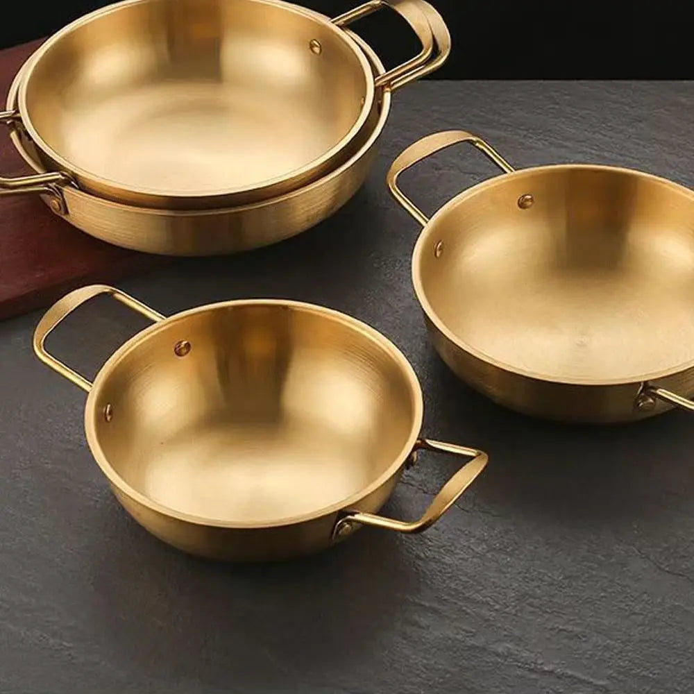 Stainless Steel Seafood Rice Pot Dry Pots with Handle Home Cooking Paella Pan Picnic Snack Plates Cookware Saucepan for Kitchen