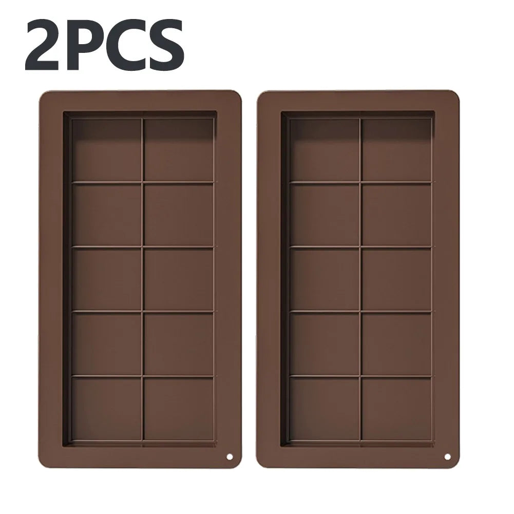 10 Grids Silicone Molding Chocolate Bar Mold Non-Stick Reusable Kitchen Deep Chocolate Mold Multipurpose Large Candy Molds