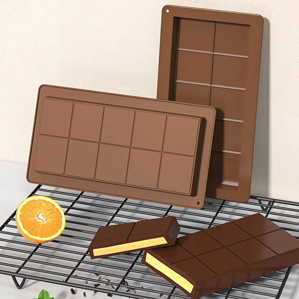 10 Grids Silicone Molding Chocolate Bar Mold Non-Stick Reusable Kitchen Deep Chocolate Mold Multipurpose Large Candy Molds