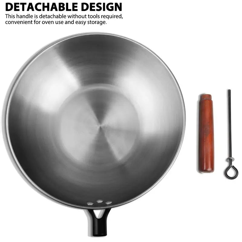30/32CM Iron Wok Traditional Handmade Wok Kitchen Cookware Non-coating Pan Electromagnetic Furnace General Iron Pot