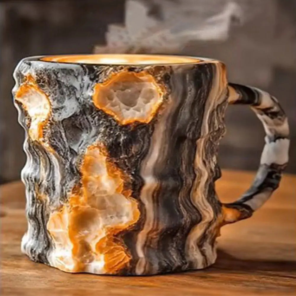 Mineral Crystal Coffee Mugs Colorful Crystal Mug Multi-use Elegant Mineral Cup Resin Tea Cup Gift for Family Friends