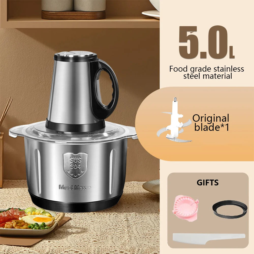5L Multifunctional Meat Grinder Machine Household Large Capacity Food Processors Stainless Steel Filling and Meat Grinder