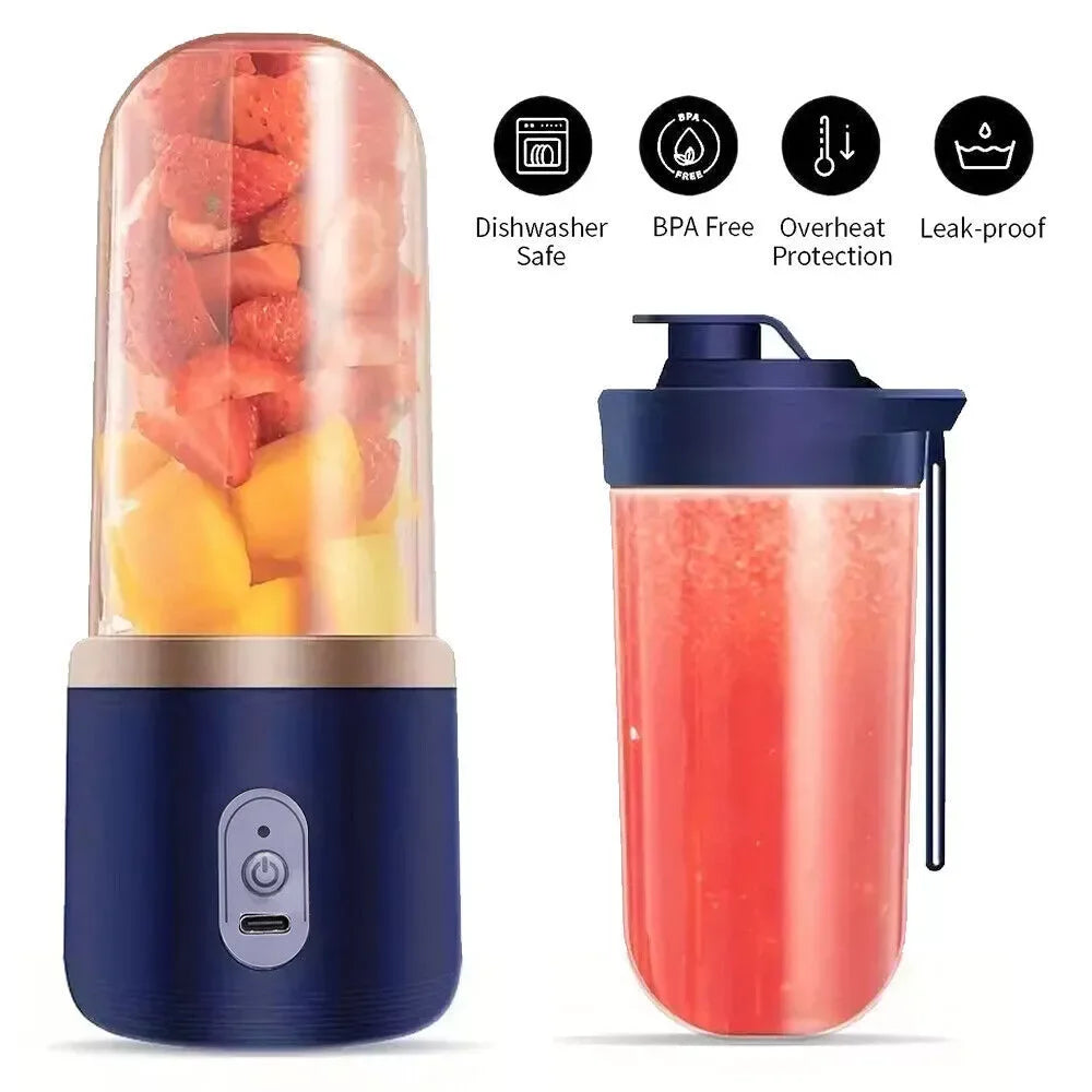 400ml 40W Juice cup Double Cup Multifunction Usb Fruit Mixe Juice Extractor Portable juicing cup/six knive double cup with cover
