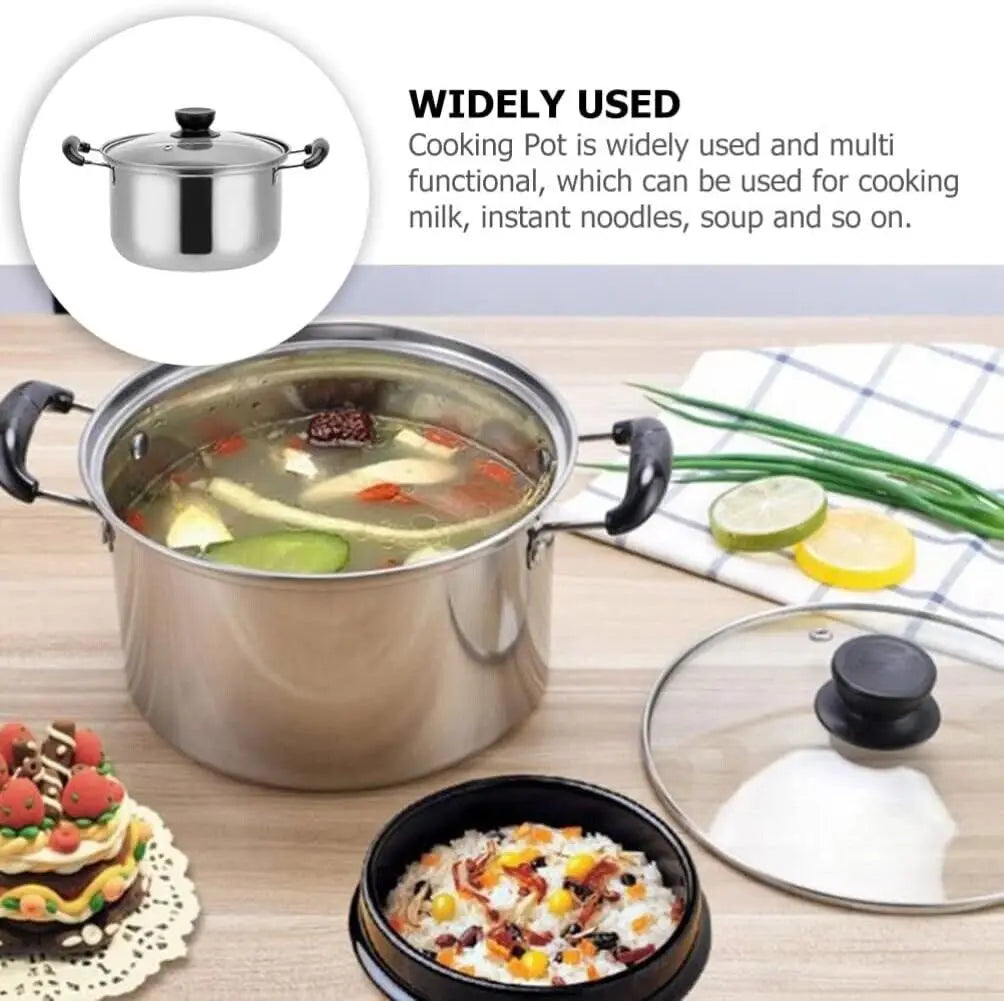 5PCS/Set Stainless Steel Saucepan Induction Cooking Pot Cooker Cookware Kitchen