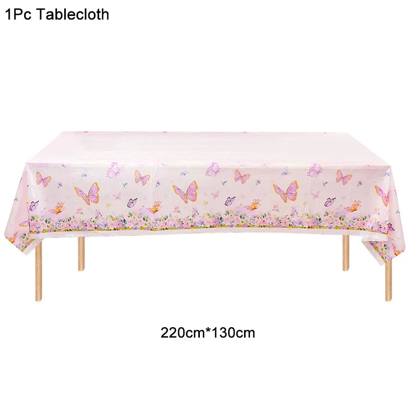 Disposable Tableware Set Paper Plates Cup Tablecloth Girls  Birthday Party Decoration Supplies Baby Shower Masha y oso Moana