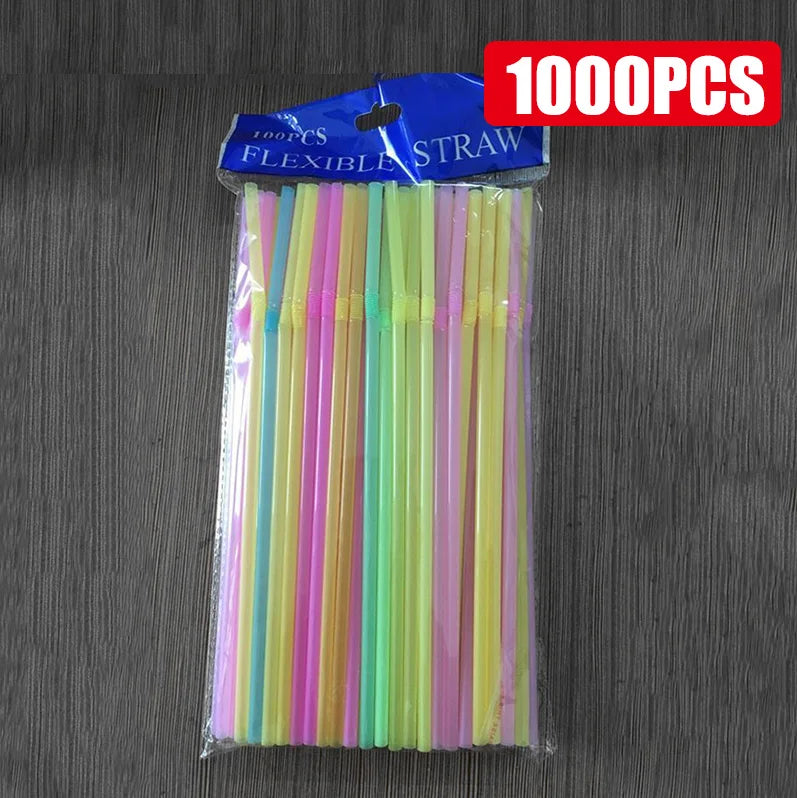 50-1000Pcs Multicolor Colorful Straws for Wedding Party Supplies Beverage Kitchen Straw Cocktail Drinking Straws