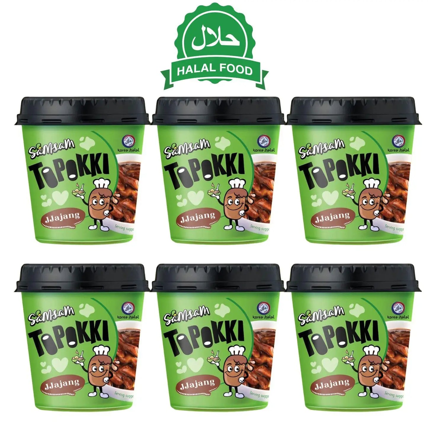 Samsam ,  Korean Toppokki Rice Cake （Pack of 6 cup）