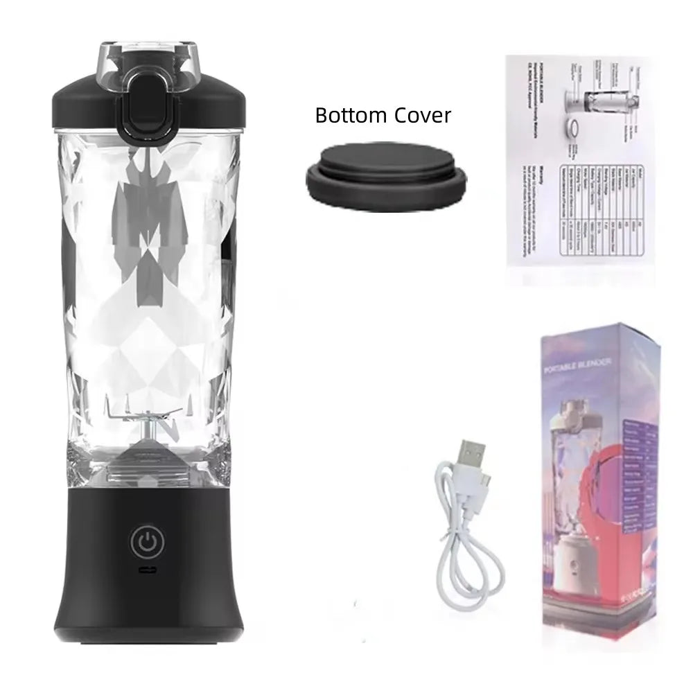 Electric Portable Juicer Mixer 600ml Mini Electric Juicer USB Rechargeable Fresh Fruit Machine Milkshake Smoothie Blender Mixing