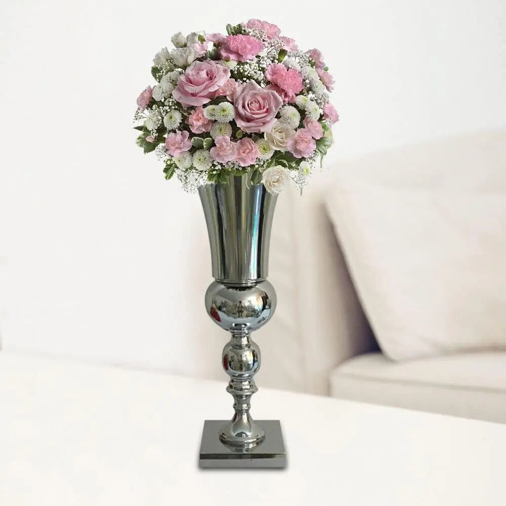 50cm Metal Flower Vase, Table Floral Stand Urn Candle Holder for Wedding Centerpieces Birthday Party Decor Road Lead Candelabra