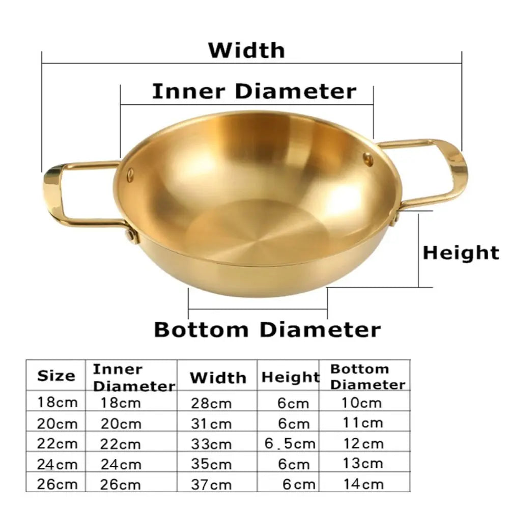 Stainless Steel Seafood Rice Pot Dry Pots with Handle Home Cooking Paella Pan Picnic Snack Plates Cookware Saucepan for Kitchen